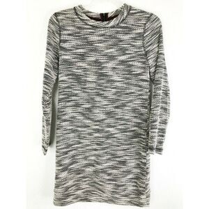 LOU & GREY Women's Long Sleeve Zip Back Slub Cotton Dress Small Black White